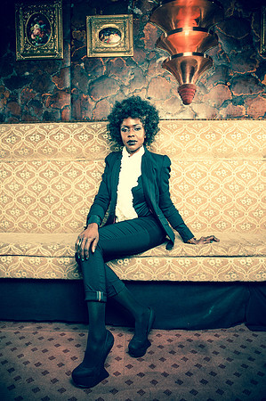 Musician Nyinomugisha on location at the Rivoli Ballroom